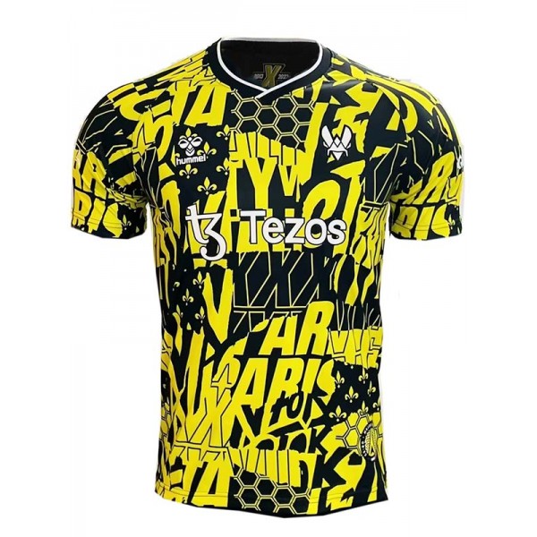 Hummel team vitality maillot de football spécial paris major  uniforme de football jaune Kit de football pour hommes Hauts Chemise de sport 2023-2024